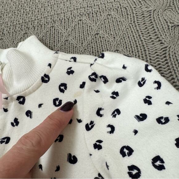 Janie & Jack Animal Print Black & White Short Sleeved Sweatshirt Dress ~ 18/24M - Picture 4 of 11